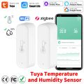 Tuya WiFi Zigbee 3.0 Temperature and Humidity Smart Home Thermometer Hygrometer APP Remote Alarm Work with Alexa  Home. 