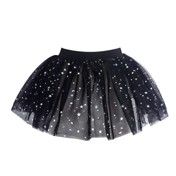 Girls Sparkle Stars Sequins Tutus Skirts Princess Ballet Dance Layered Tulle Tutu Skirts Kids Ballet Dress Up Clothes