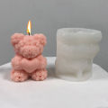 3D Bear Hug Love Silicone Candle Mold Diy Cute Bear Pet Candle Making Supplies Handmade Soap Plaster Resin Mold Home Decor .