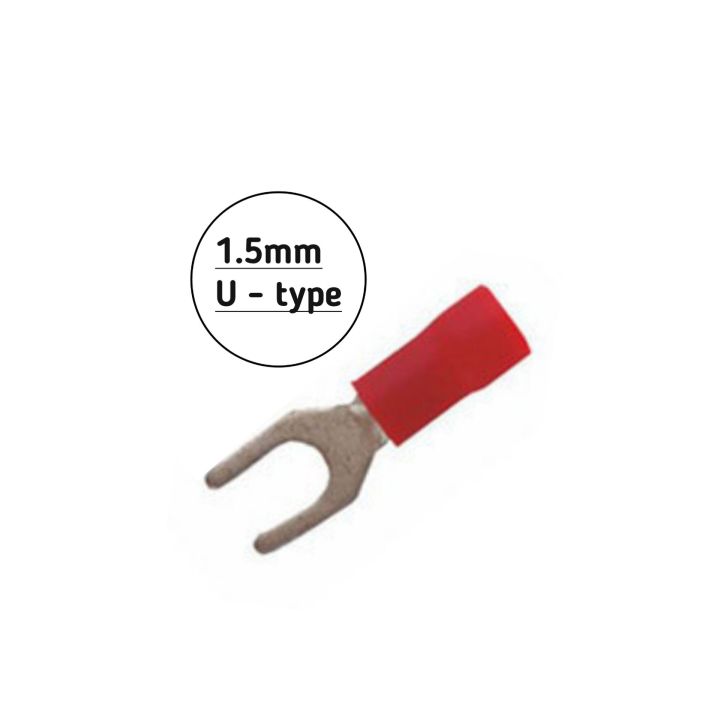 50pcs U TYPE Insulated lugs Brass, control thimbles, Ring Cable Lugs, Wire Terminals 1.5mm, 2.5mm nd 4mm to 6mm size choose from coise