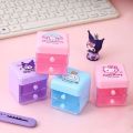 Cute Cartoon Melody Kuromi  Drawer Storage Box Mini Jewelry Finishing Box. 