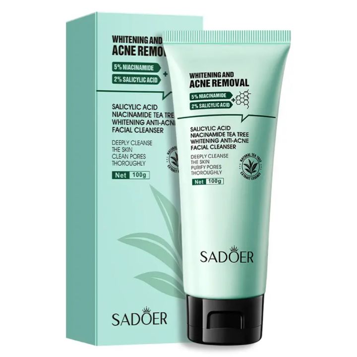 SADOER Whitening and Acne Removal Facial Cleanser, Net 100g