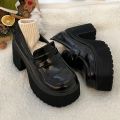 Retro Le Fu Shoes 2024 New Thick Soled High Heels Daily Luxury Women's Solid Color Temperament Mary Jane with Follow-up Shoes.