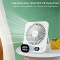 Mini Portable Fan USB Desk Fan Rechargeable Table Fan Wall Mount Hanging Fan 5 Gear Student Desk Fan Office Camping Table Fan.