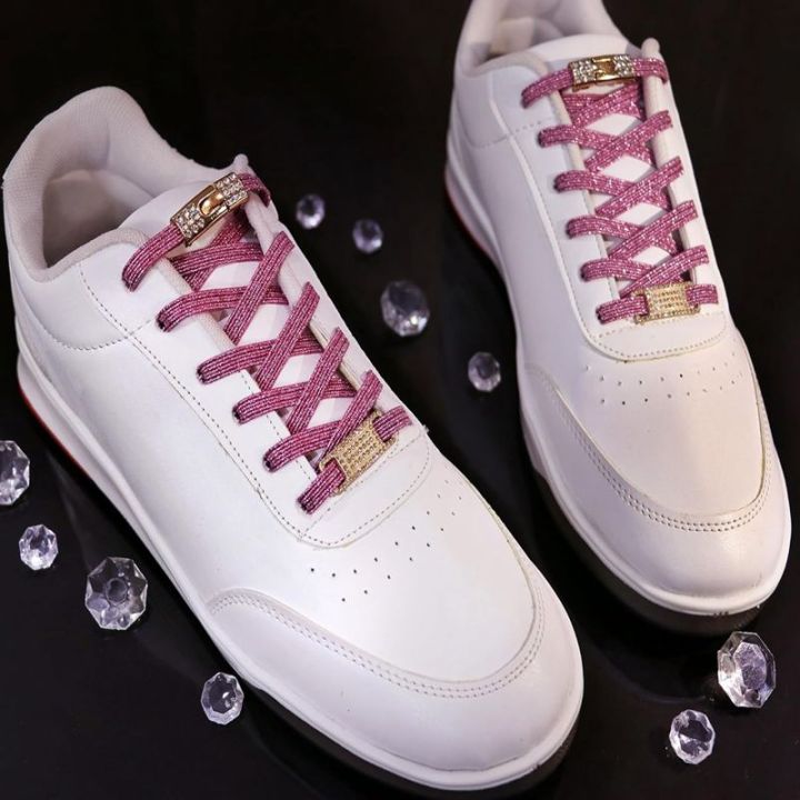 Elastic%20No%20Tie%20Shoe%20Laces%20Bling%20Diamond%20Cross%20Locks%20Shoelace%20Charms%20for%20Women%20Sneakers%20Luxury%20Smart%20Buckle%20AF1%20Metal%20Shoelaces%20-%20Image%202