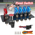 12V Racing Car Rocker Switch Panel Starter Light Toggle Ignition Engine Start Stop Push Button Set Kit LED Indicator Accessories. 