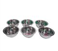 Deluxe Stainless Steel Curry Dal Bowl Set of 6 | Serving Dessert Vegetable Soup Wati Vati Bowls Kachoura Set. 
