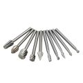 10Pcs HSS Titanium Dremel Routing Rotary Milling Rotary File Cutter Wood Carving Carved Knife CutterDrill Bit Tools Set. 