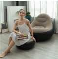 Inflatable Lounge Chair for Adults, Folding Portable Lazy Sofa with Foot Stool ,Air Couch Sofa for Livingroom and Bedroom. 