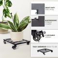 Plant Caddy with Wheels Heavy Duty Metal Cast Iron Plant Dolly, Plant Stand with Wheels Repositioning Heavy Pots 12Inch, Hauling Heavy Household Items - Black (Customize). 