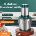 Electric meat chopper stainless steel 4 blades 2 liter food processor chopper with durable metal body. 