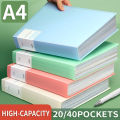 HUAJIE 1PCS A4 Clear Display Book, 20/40 Pockets Transparent Document Folder, Photo Album Binder for Office, School, Study. 