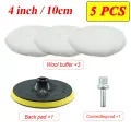 5Pcs Wool Car Polishing Pad Set For Polisher Machine Waxing Polishing Buffing Auto Paint Care Polisher Pads 3/4/5/6/7 Inch. 