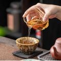 A Set of Handmade Ceramic Teacups, A Total of 5 Pieces, Traditional Kiln-changed Wuxing Kung Fu Teacup, Jianzhan Style.