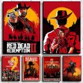 Popular Game Red Dead Redemption 2 Modern Art Home Wall Game Room Internet Cafe Wall Decoration Poster HD Ink Painting. 