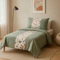 Single BedSheet Cotton Patchwork Bed Sheet Set -Multicolored By Bistore. 