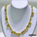 New Candy Collection Yellow Mixed Crystal Necklace Jewelry Set for Women Luxury Stackable Long Earrings Bracelet Romantic Gift.
