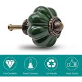 3/6/12PCS Polished Metal & Dark Green Ceramic Knobs Set - Secure Cabinet and Dresser Pulls with Hardware for Home Decoration.