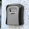 Wall Mount Key Lock Box 4 Digit Password Code Security Lock No Key for Home Office Key Safe Secret Storage Box Home Organizer. 