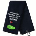 Large 16"x24" Embroidered Funny Golf Towel - Heavy-Duty Microfiber, Super Absorbent & Quick-Dry for Golf Course & Training.