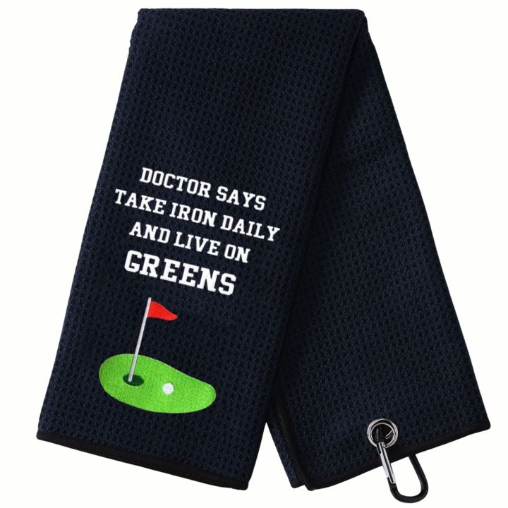 Large 16"x24" Embroidered Funny Golf Towel - Heavy-Duty Microfiber, Super Absorbent & Quick-Dry for Golf Course & Training