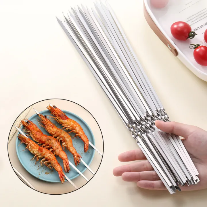 10/20Pcs%20Stainless%20Steel%20Barbecue%20Skewer%20Reusable%20Flat%20BBQ%20Needle%20Stick%20Barbecue%20Tools%20for%20Outdoor%20Camping%20Party%20Accessories%20-%20Image%203