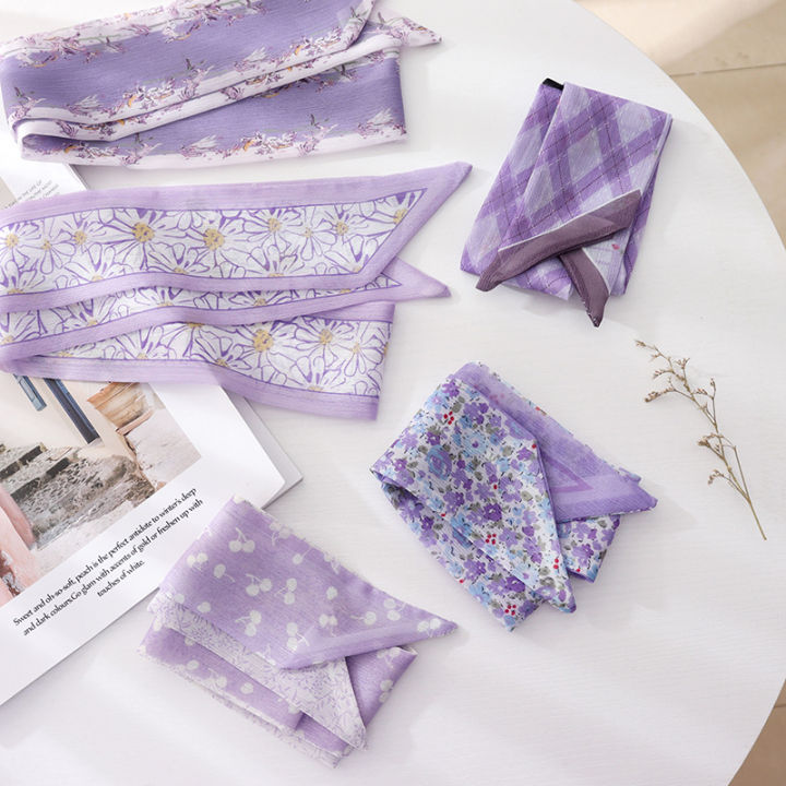 New%20Style%20Summer%20French%20Retro%20Purple%20Tied%20Hair%20Small%20Floral%20Long%20Silk%20Scarf%20Headband%20Braided%20Hair%20Chiffon%20Thin%20Ribbon%20Scarf%20-%20Image%202