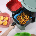 1PC Square Silicone Air Fryer Basket Reusable High Temperature Resistant Easy to Clean Air Fryer Grill.