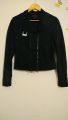 women's crop jacket jersey double ziplock black medium size trendy style for girls. 