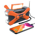 Multifunctional 10000mAh Solar Crank Radio AM/FM/NOAA Weather Alert, Dual Stereo Speakers, Phone Charger, LED & SOS Alarm.
