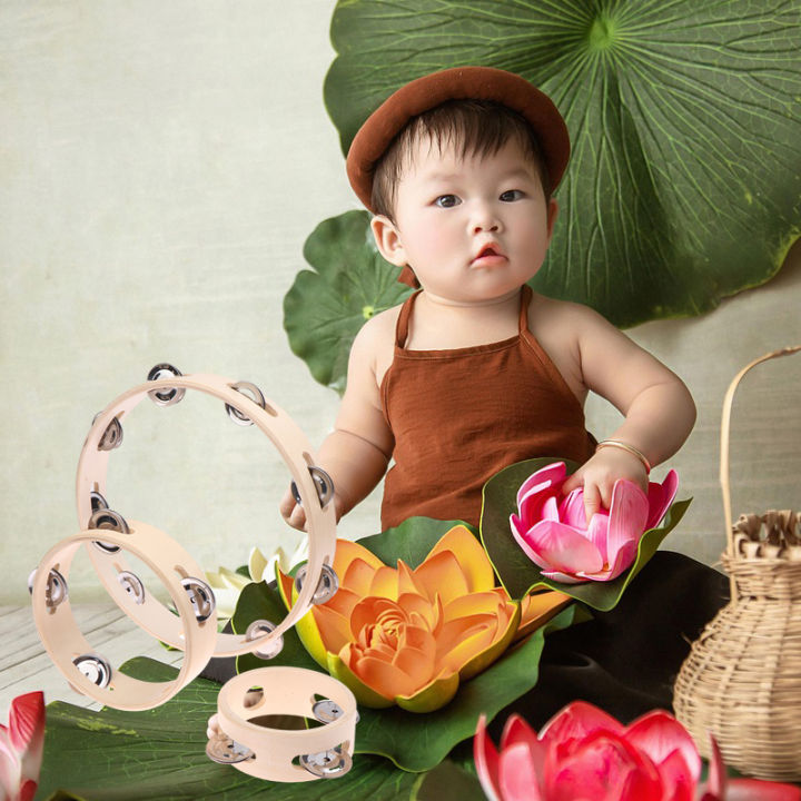 4/6/7/8/10Inch%20Hand%20Drums%20Toys%20Education%20Orff%20Musical%20Instrument%20Tambourine%20Hand%20Cranked%20Bell%20Single%20Row%20Wooden%20Tambourine%20Rings%20-%20Image%202