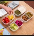 Premium 2 Partition Food Storage Lunch Box | Plastic Airtight Snack Box | Kids School Lunch Box | Vegetable & Fruit Storage Container | Portable Bento Box with Dual Compartments | Durable Kitchen Food Organizer. 