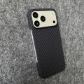 Shockproof Frameless Carbon Fiber Hard Phone Case for IPhone Air 17 16 15 14 Plus 13 12 11 Pro Max Leather Protective  Cover. 