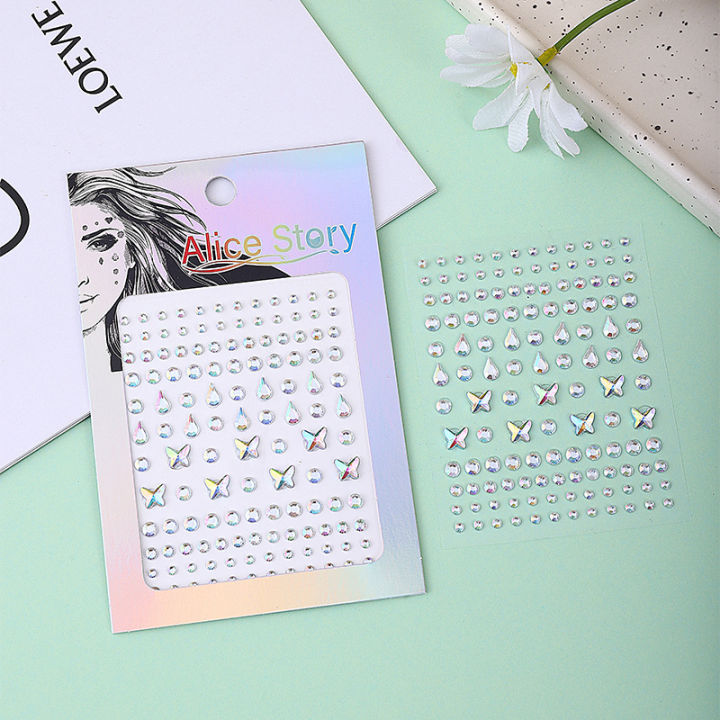 stone hair stickers for girls, new design hair stickers