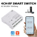 4 Channel 433MHz WiFi Relay Switch Module Smart Control Relay Module AC 85V~250V/Micro USB 5V Compatible with Alexa Goolge Home. 