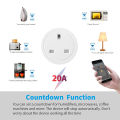 Tuya Smart Socket WiFi 20A  UK Plug Home Alexa Voice Control With Energy Monitering Timer Function Power Outlet Set 3-pin. 