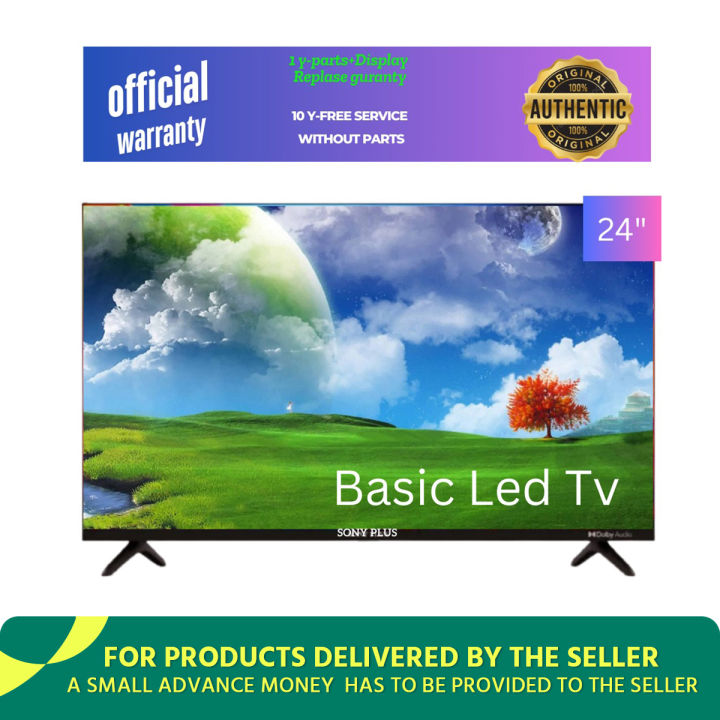 Sony Plus 24'' HD Led TV 4k Video Supported  Slim Body Black