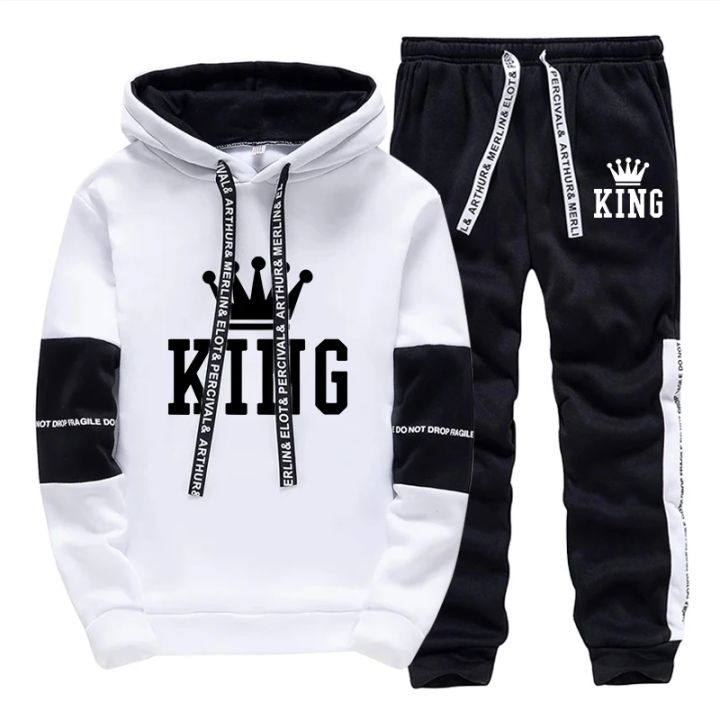 King Printing Mens Tracksuit Single Piece Sweatshirts Sweatpants Casual Hoodie Pants Outdoors Mens Clothing Hot Sales Streetwear