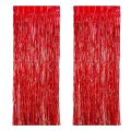2Pack 2X1M Glitter Party Backdrop Metallic Foil Tinsel Fringe Curtain Birthday Wedding Bachelorette Decoration Adult Anniversary.