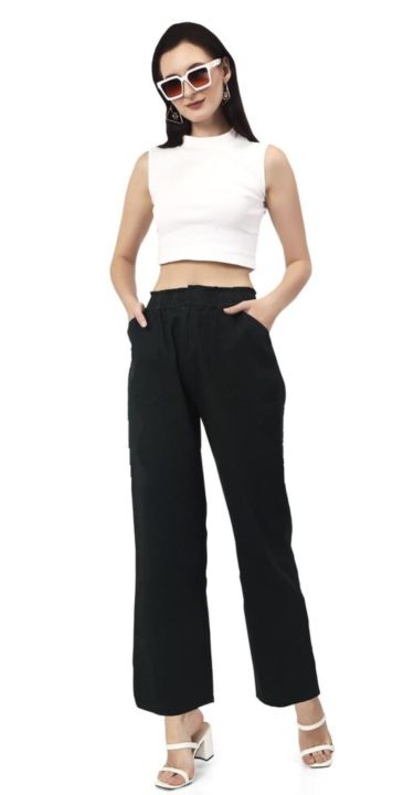 Black stylish denim plazo for women