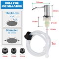 Kitchen Sink Liquid Soap Dispenser Pump Stainless Steel 500ML Liquid Soap Bottle Sink Mount Hand Pressure Soap Dispenser Bottle. 