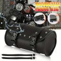 Motorcycle Back Seat Bag PU Leather Tail Pack Waterproof Motorbike Side Bag Retro  Mini Universal Roll Bag. 