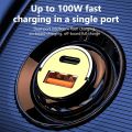 120W Transparent Invisible Pull Ring Car Charger USB Type C Fast Charging QC3.0 PD Phone Charger for iPhone  . 