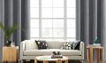 Linen Curtains for Bedroom/living room with 16 eyelet, 2 Panels(1=panel Width 56 xLength 102 inch /grey colour)curtain fabric. 