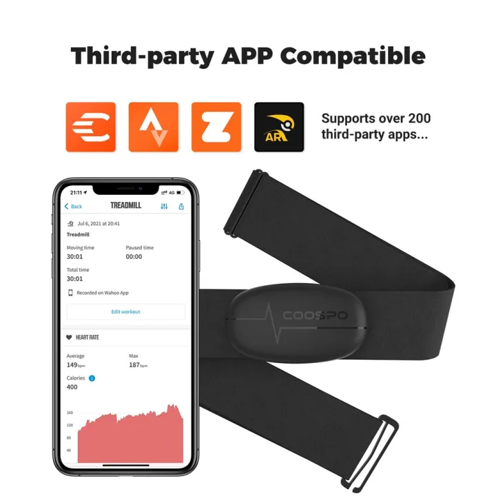 COOSPO%20H6/H9Z%20Chest%20Heart%20Rate%20Monitor%20Strap%20Bluetooth%204.0%20ANT+%20HRM%20Sensor%20Waterproof%20For%20%20Wahoo%20Bike%20Computer%20-%20Image%202