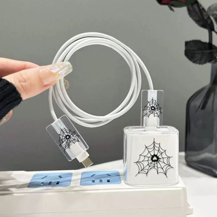 3-Piece%20set%20Charger%20Spider%20Case%20For%20Apple%20IPhone%2018W%2020W%20Transparent%20Data%20Wire%20Winder%20Cable%20Protectors%20Port%20Breakproof%20Protectio%20-%20Image%203
