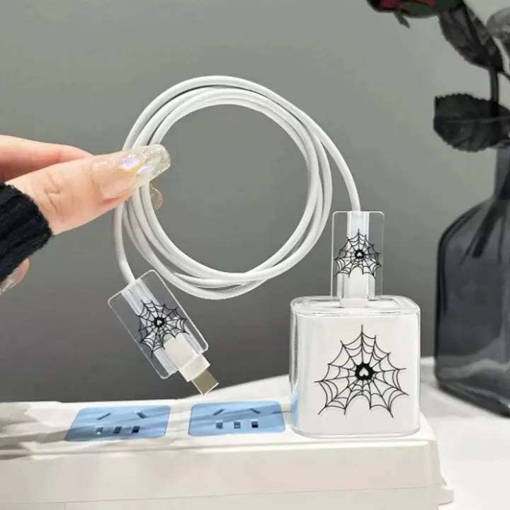 3-Piece%20set%20Charger%20Spider%20Case%20For%20Apple%20IPhone%2018W%2020W%20Transparent%20Data%20Wire%20Winder%20Cable%20Protectors%20Port%20Breakproof%20Protectio%20-%20Image%203