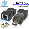 4K HDMI-compatible Extender RJ45 Ports Up to 30m Over CAT6 5E Network Ethernet LAN TX RX Adapter Cable HDTV to RJ45 for DVD PS4. 