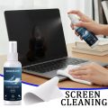 Screen Cleaner 50ml + Microfiber Polishing Cloth, Streak‑Free Phone/Laptop/Tablet/Monitor Kit, Removes Fingerprints & Dust.