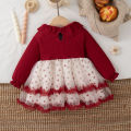 Autumn New Christmas Party Baby Girl Dress, Cute Polka Dot Children'S Clothing Suitable For Babies Aged 6 Months To 3 Years Old.